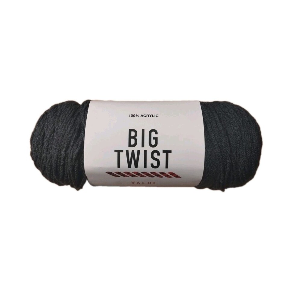 Big Twist Value Yarn, Charcoal (Gray), Worsted, 6 oz 380 yds, 100% Acrylic - NEW